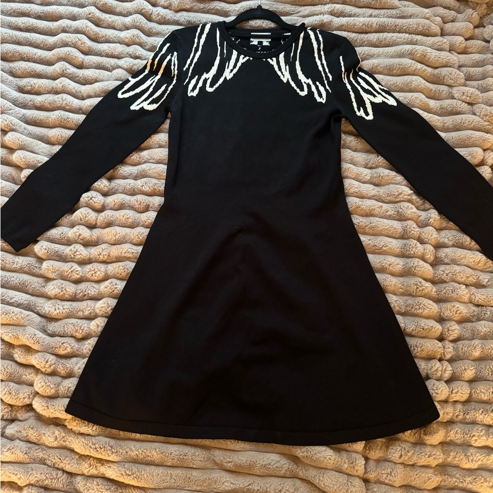 RED Valentino Black and White Patterned Sweater